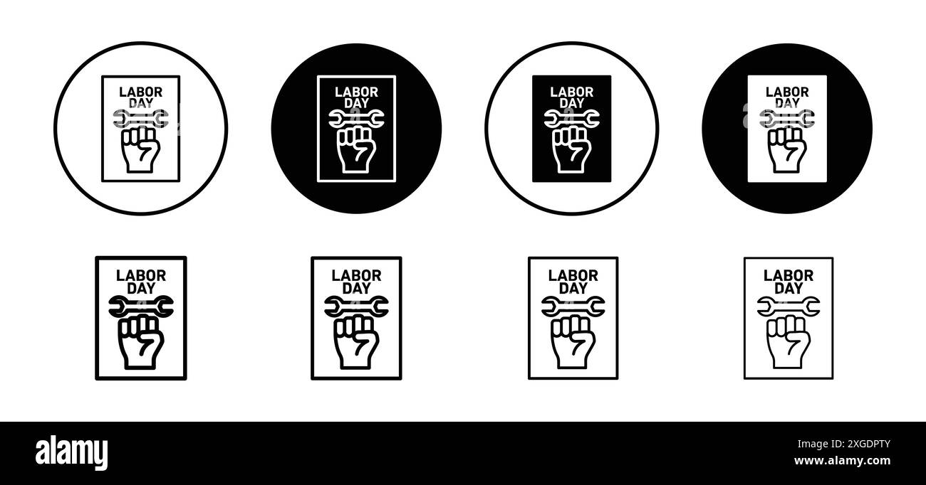 Labor Day Symbol Vektor Logo Set Sammlung für Web App ui Stock Vektor