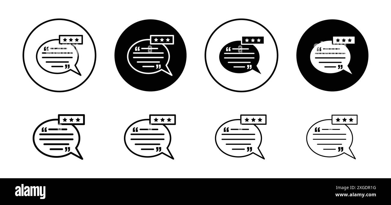 Testimonial Icon Vektor Logo Set Sammlung für Web App ui Stock Vektor