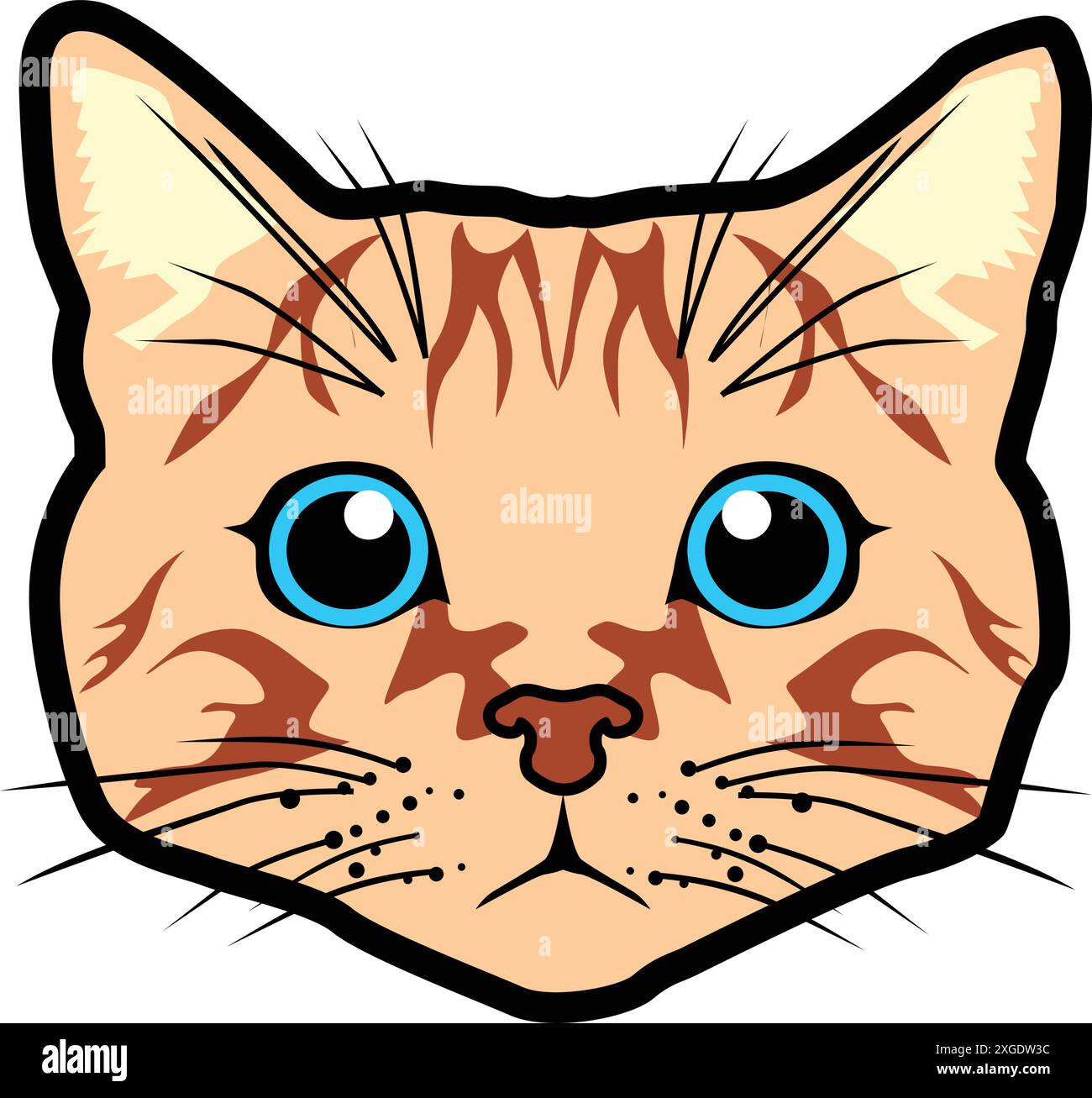 Nette Katzenkopf Maskottchen Vektor-Illustration Stock Vektor