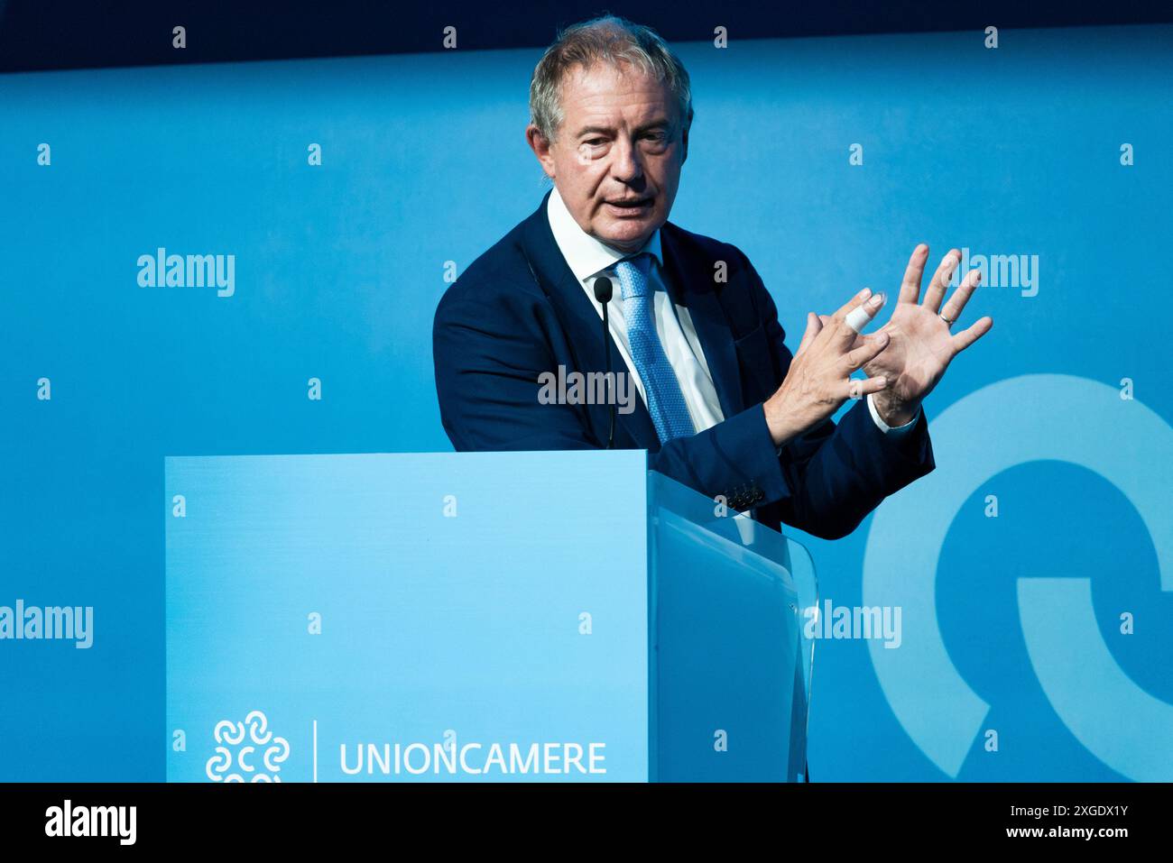 Rom, Italien. Im Foto Adolfo Urso (Minister für Unternehmen und Made in Italy). NUR REDAKTIONELLE VERWENDUNG! NICHT FÜR KOMMERZIELLE ZWECKE! Stockfoto