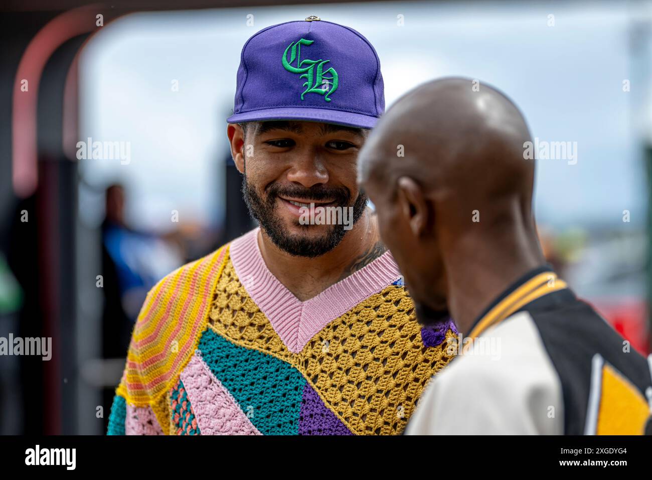 Silverstone, Großbritannien, 08. Juli 2024, Reece James, Fußballspieler am Renntag, 12. Runde der Formel-1-Meisterschaft 2024. Quelle: Michael Potts/Alamy Live News Stockfoto