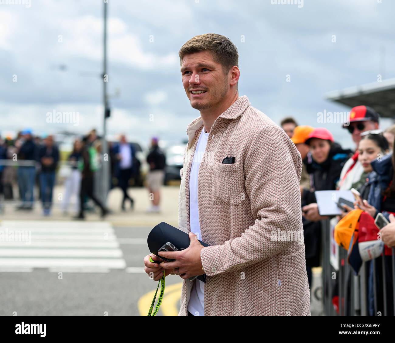 NORTHAMPTONSHIRE, VEREINIGTES KÖNIGREICH. Juli, 24. Owen Farrell, der ehemalige Kapitän von England und Sarazenen, wurde am Sonntag, den 7. Juli 2024, zum Grand Prix 2024 von Qatar Airways auf dem Silverstone Circuit in NORTHAMPTONSHIRE, ENGLAND, eingeladen. Quelle: Taka G Wu/Alamy Live News Stockfoto