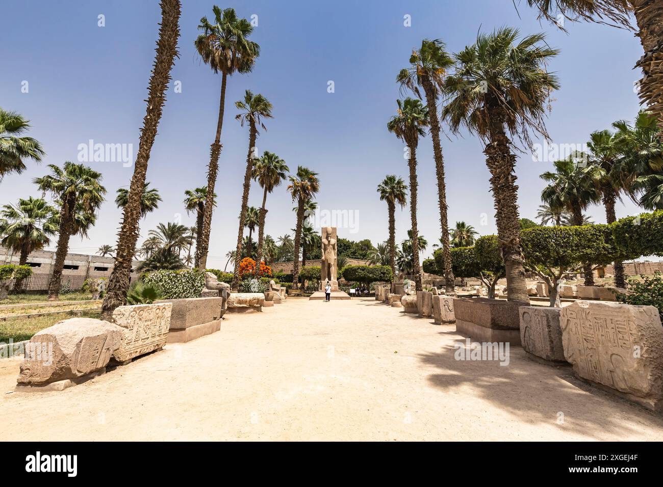 Menphis, Museum mit stehender Statue von Ramsses II., antike Hauptstadt in Unterägypten, Gouvernement von Gizeh, Ägypten, Nordafrika, Afrika Stockfoto