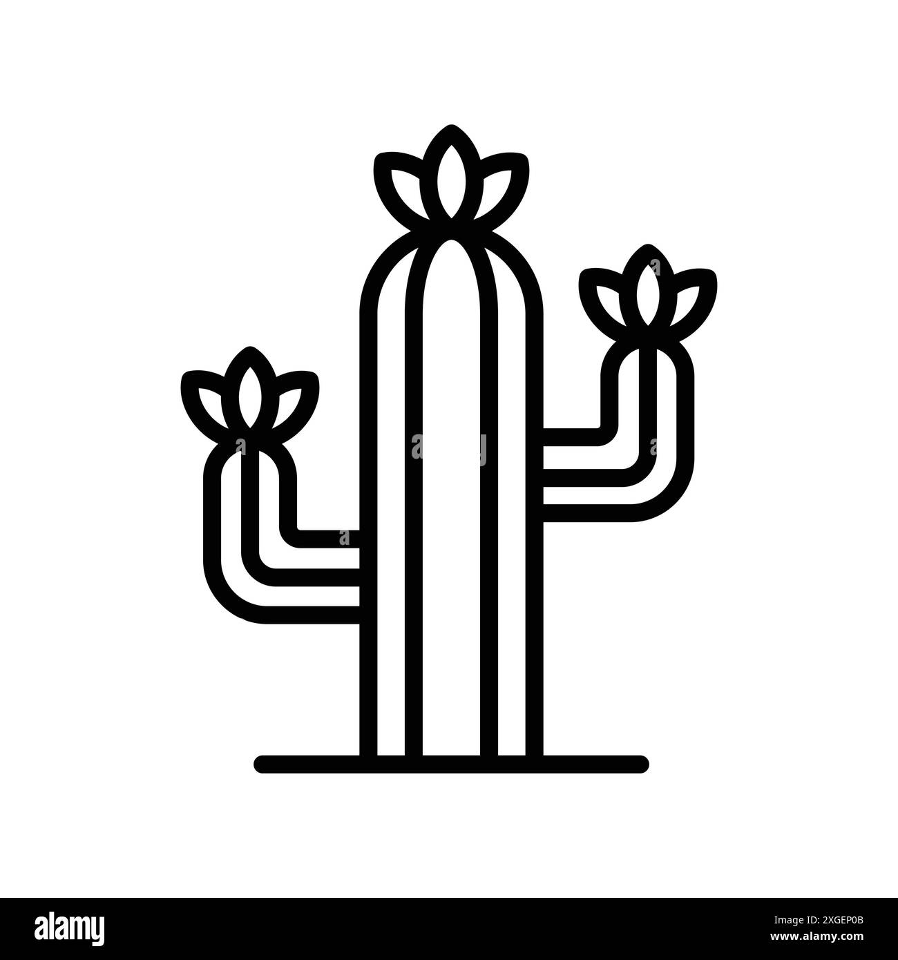 Cactus-Symbol-Vektor-Designvorlage in weißem Hintergrund Stock Vektor