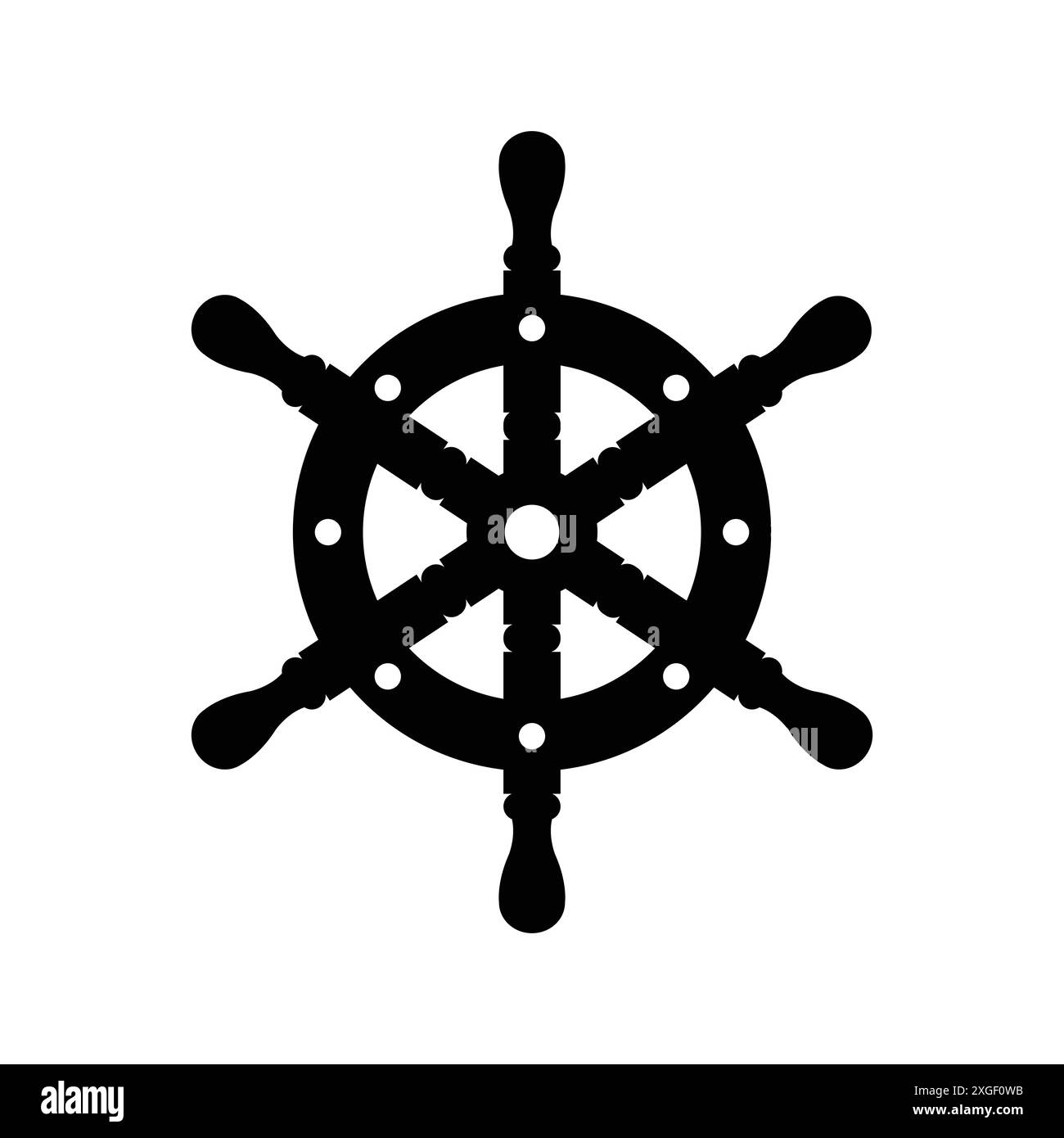 Schiffsrad-Symbol-Vektor-Designvorlage in weißem Hintergrund Stock Vektor