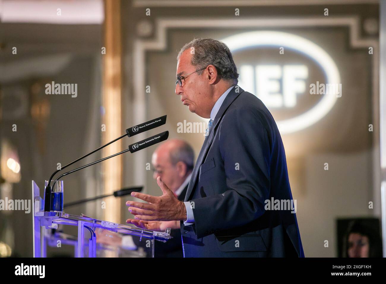 Madrid, Spanien. Juli 2024. Enrique Ossorio, Präsident der Madrider Versammlung, bei einem informativen Frühstück zu sehen. Ein informatives Frühstück fand im Hotel Ritz in Madrid statt, an dem Pedro Rollán, Präsident des Senats, Enrique Ossorio, Präsident der Madrider Versammlung, und Isabel Diaz Ayuso, Präsidentin der Gemeinschaft Madrid, teilnahmen. (Foto: David Canales/SOPA Images/SIPA USA) Credit: SIPA USA/Alamy Live News Stockfoto