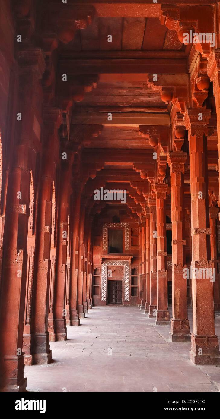 Wunderschöner Fußweg von Jama Masjid, Fatehpur Sikri, Uttar Pradesh, Indien. Stockfoto