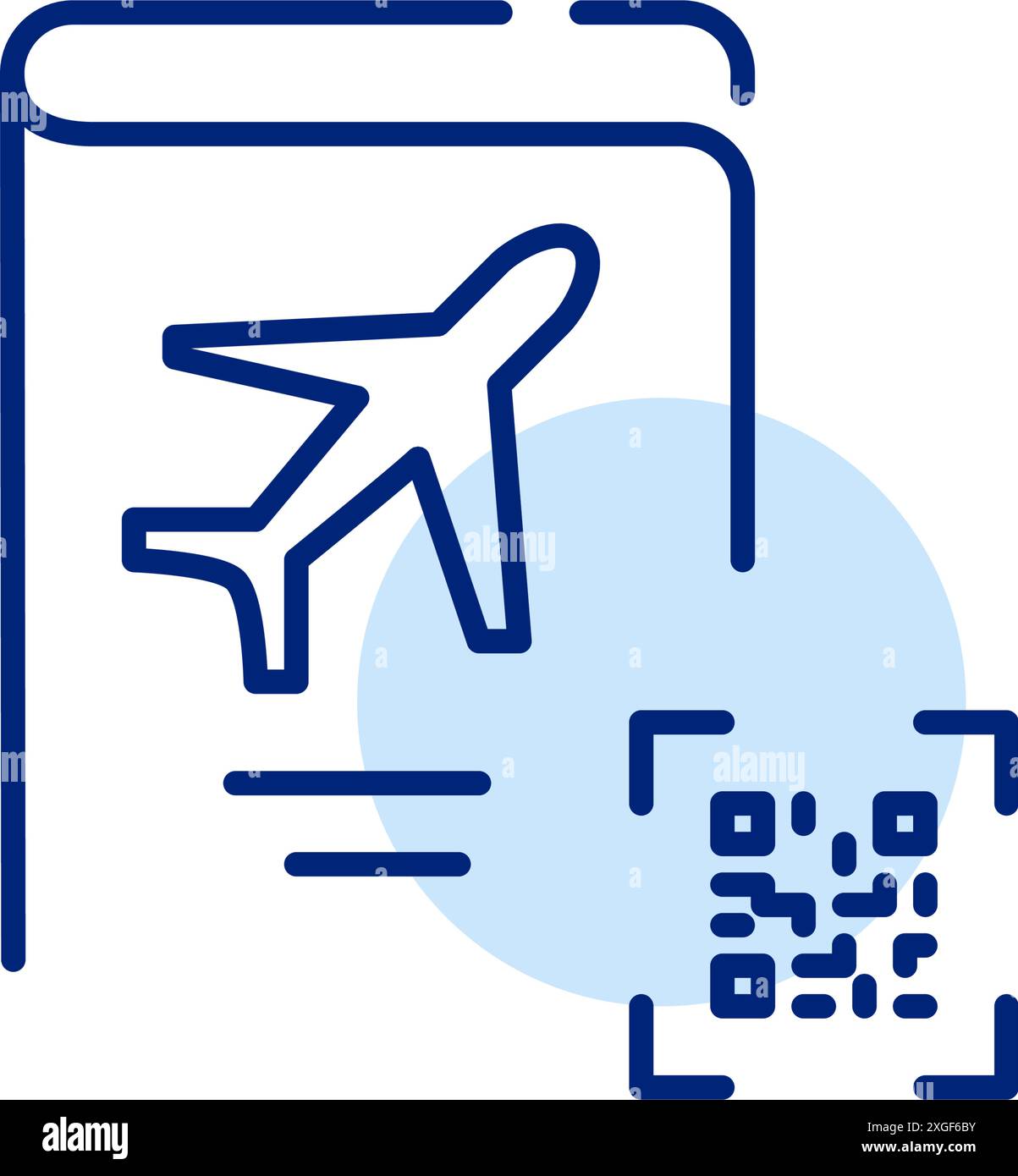 Internationaler Reisepass und qr-Code. Smart Travel ID, moderner automatisierter Check-in. Pixelperfektes, bearbeitbares Konturvektorsymbol Stock Vektor