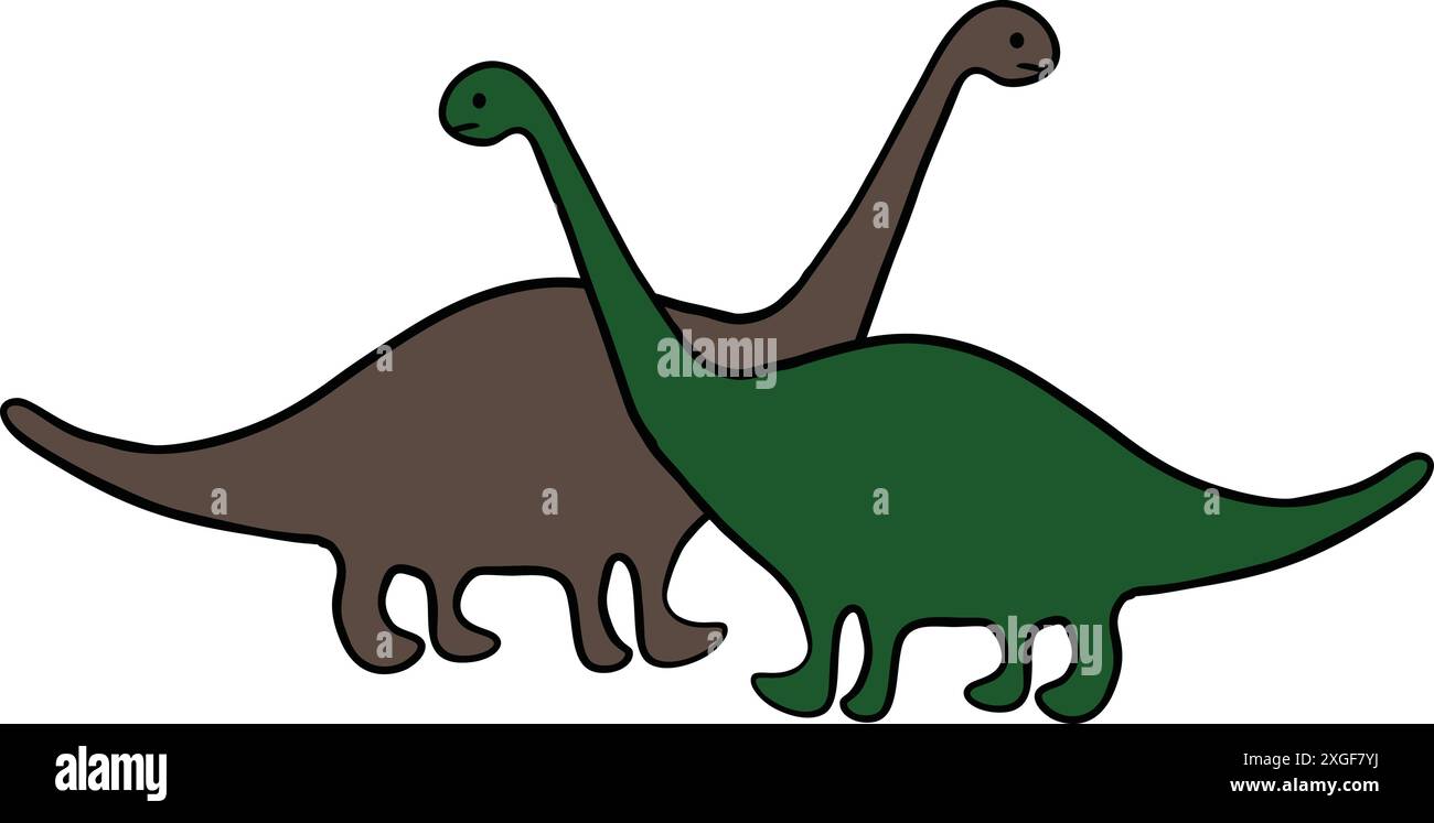 Süße und lustige Dinosaurier im Cartoon-Stil Stock Vektor