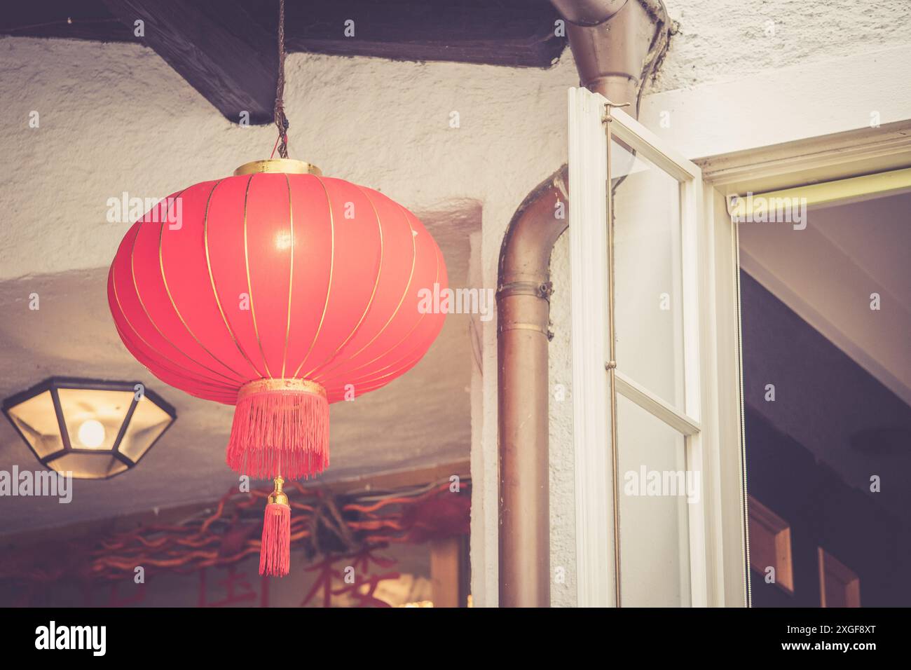 Chinesische Laterne in einem chinesischen Restaurant, Dekoration Stockfoto