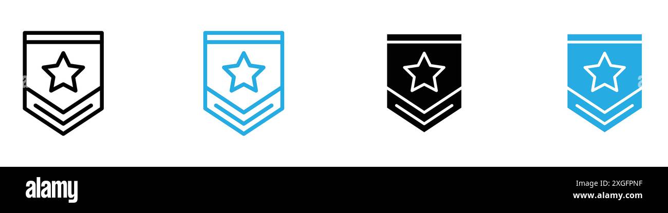 Militär-Rang-Badge-Symbol-Vektor-Logo-Set-Kollektion für Web-App-ui Stock Vektor