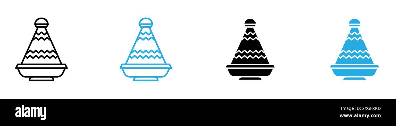 Tajine-Symbol-Vektor-Logo-Set-Sammlung für Web-App-ui Stock Vektor