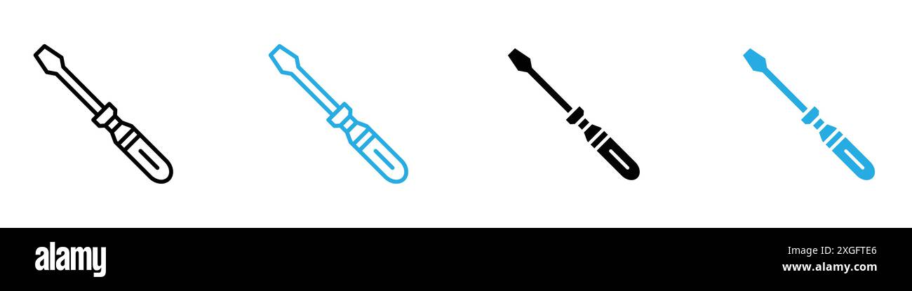 Schraubendreher-Symbol-Vektor-Logo-Set-Sammlung für Web-App-ui Stock Vektor