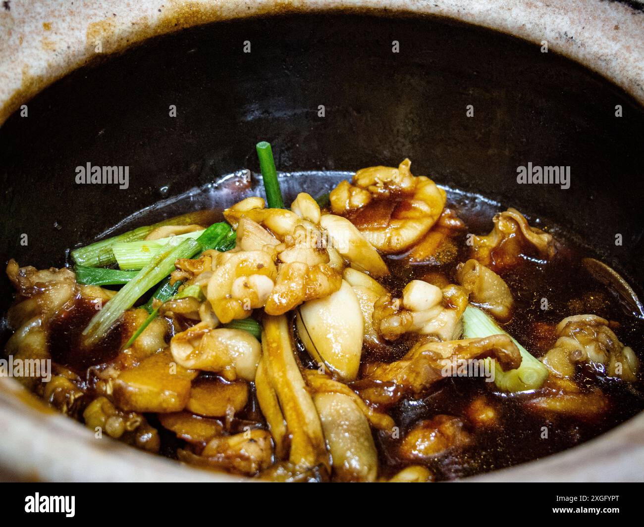 Singapur - 24. Januar 2011: Gedünsteter Bullfrog. Stockfoto