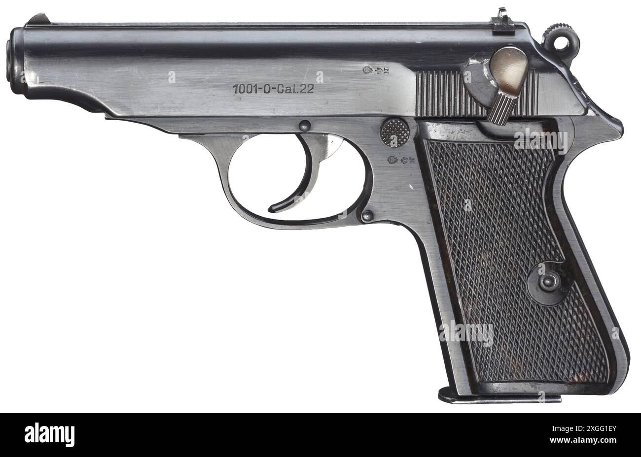 Handwaffen, Pistolen, Walther PP-Pistole, Kaliber .22 LFB, DDR-Polizei, PROPERTY-RELEASED | EDITORIAL-USE-ONLY Stockfoto