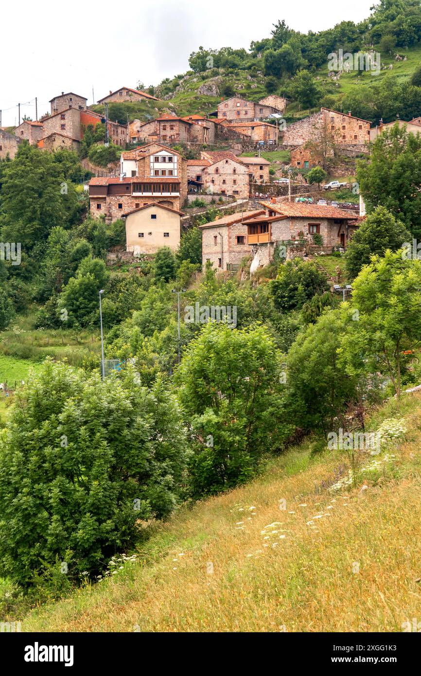 Sotres Village, Biosphärenreservat, Nationalpark Picos de Europa, Asturien, Spanien, Europa Stockfoto