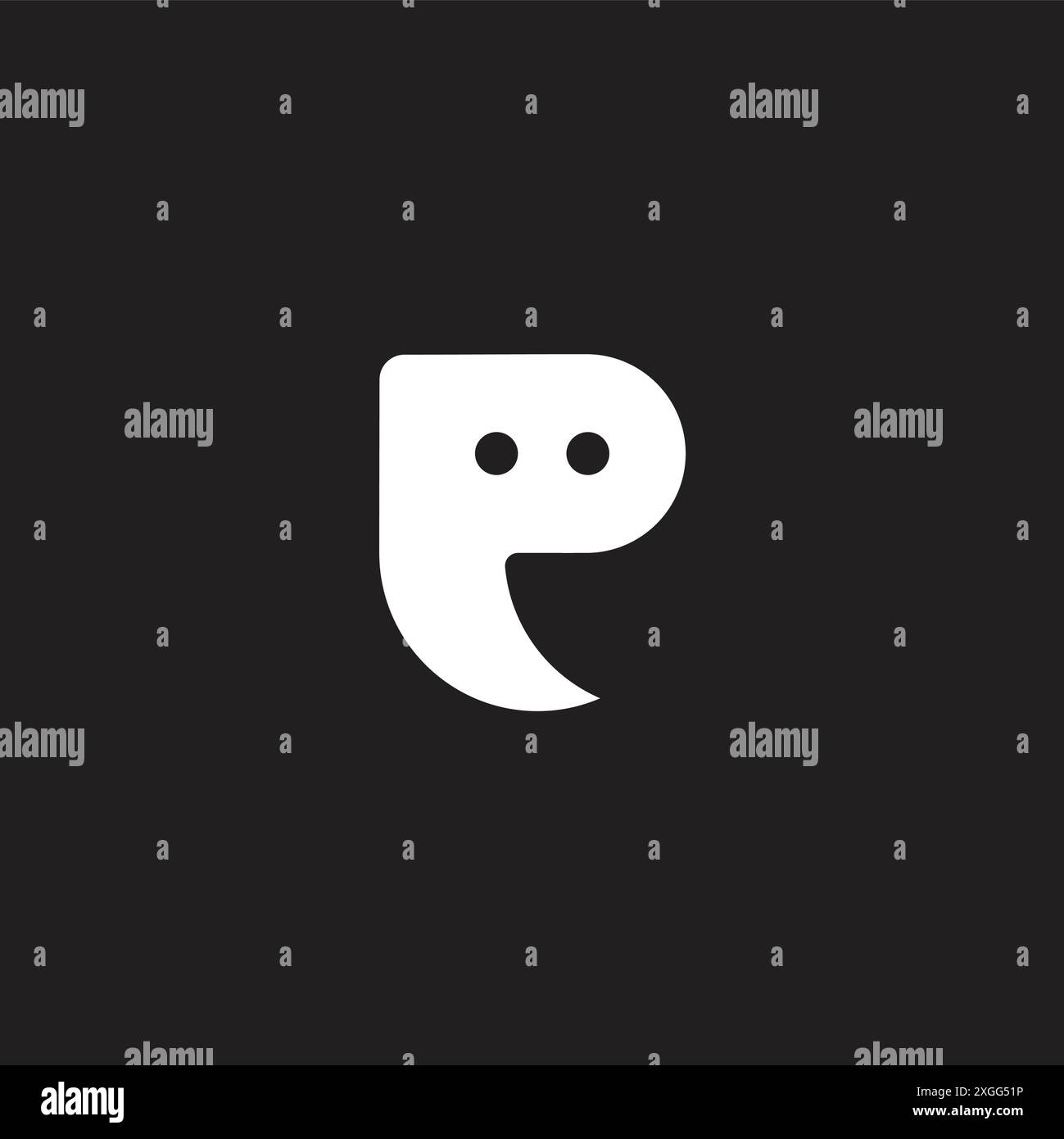 Letter p Cute Smile Talk Kind Symbol Logo Vektor Stock Vektor