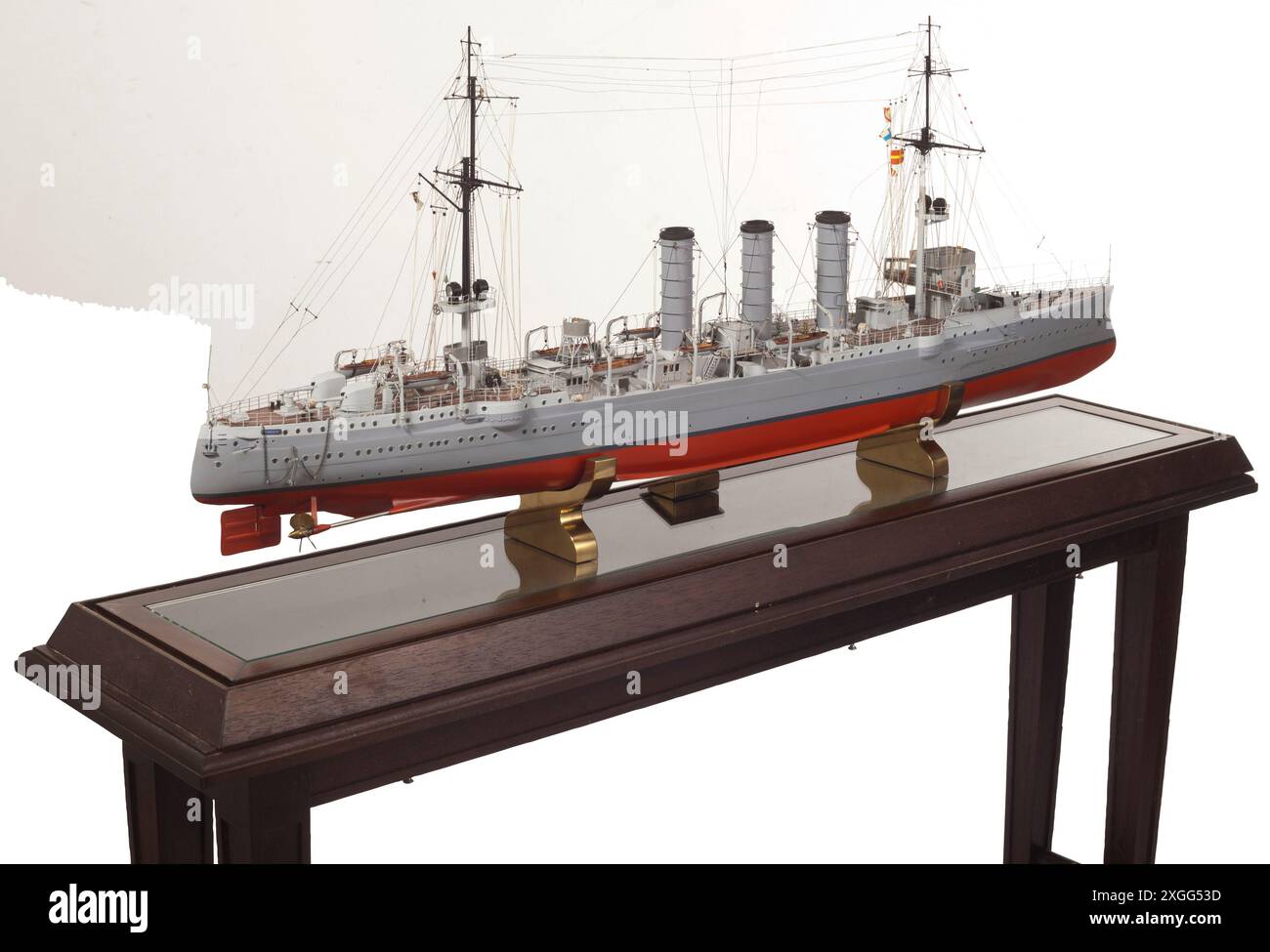 Ein Modell der SMS 'Emden', eines leichten Kreuzers der Deutschen Reichsflotte, komplettes Modell im Maßstab 1:100. Länge 120 cm, FREIGEGEBENE EIGENSCHAFT Stockfoto