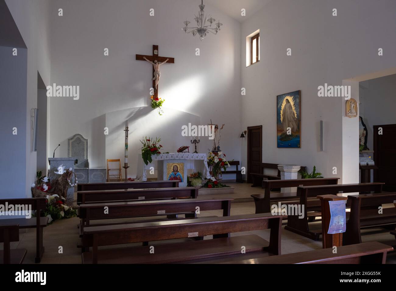 In der Kirche Vulcano, Äolische Inseln, Italien Stockfoto