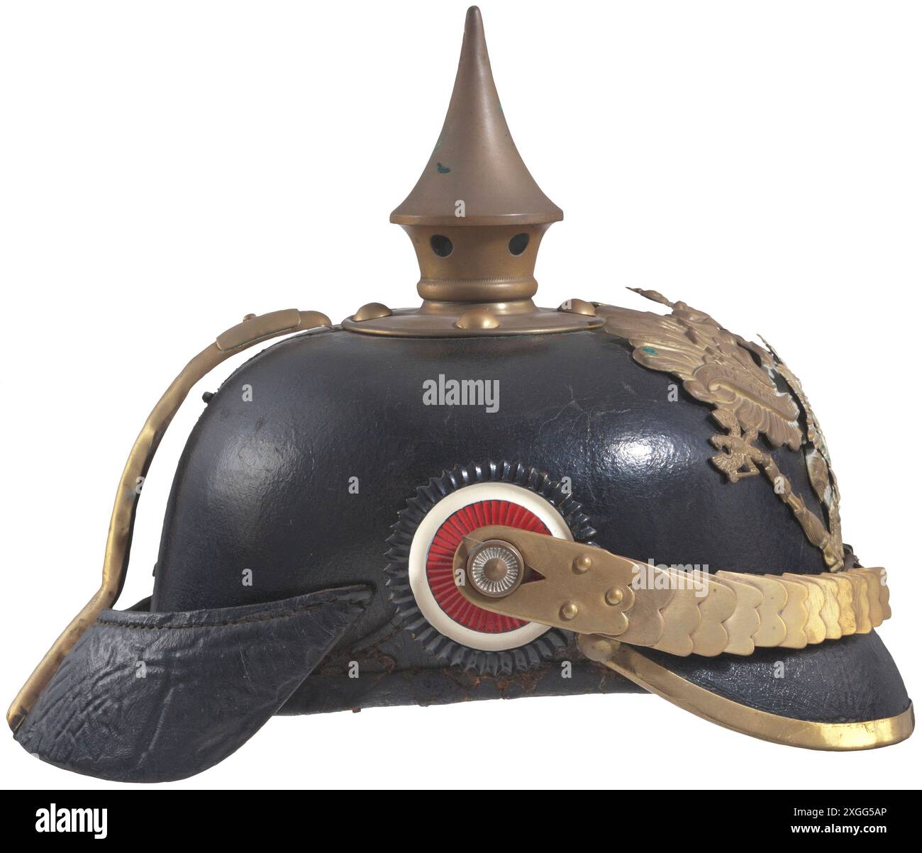 Ein kaiserlicher deutscher Spike-Helm für Soldaten der Oldenburger 91. Infanterie, FREI VON EIGENTUM Stockfoto