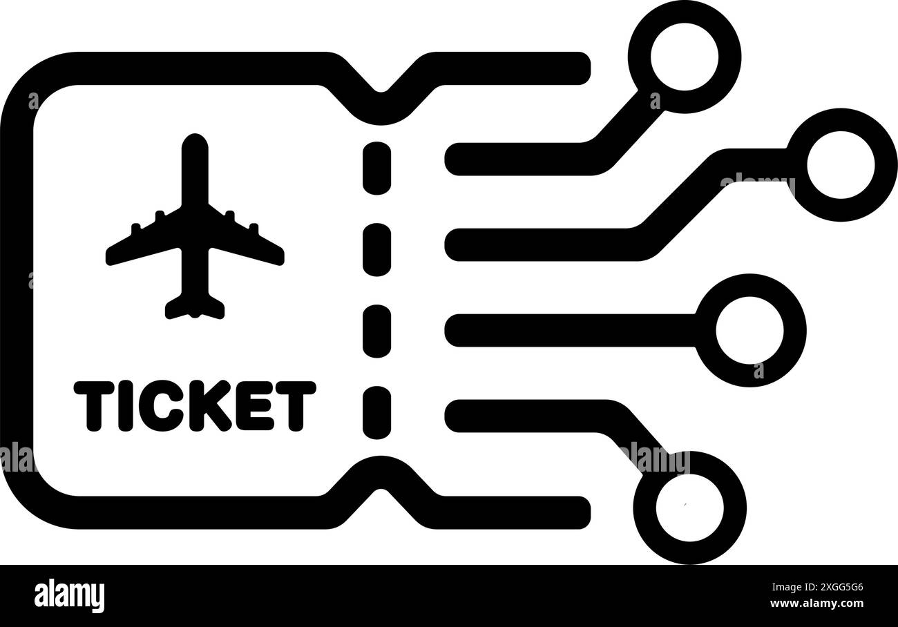 Illustration des Vektorsymbols für E-Ticket ( elektronisches Ticket ) Stock Vektor