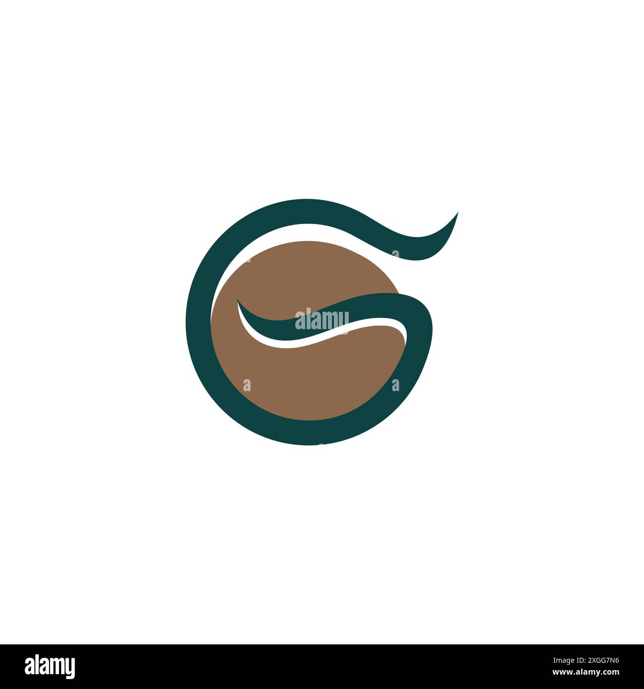 Buchstabe g Kaffeebohne einfache Kurven Aroma Logo Vektor Stock Vektor