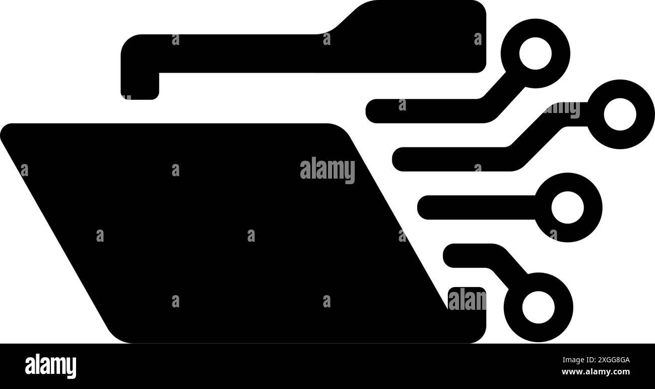 Illustration des Symbols für den digitalen Speicher (Online-Ordner) Stock Vektor