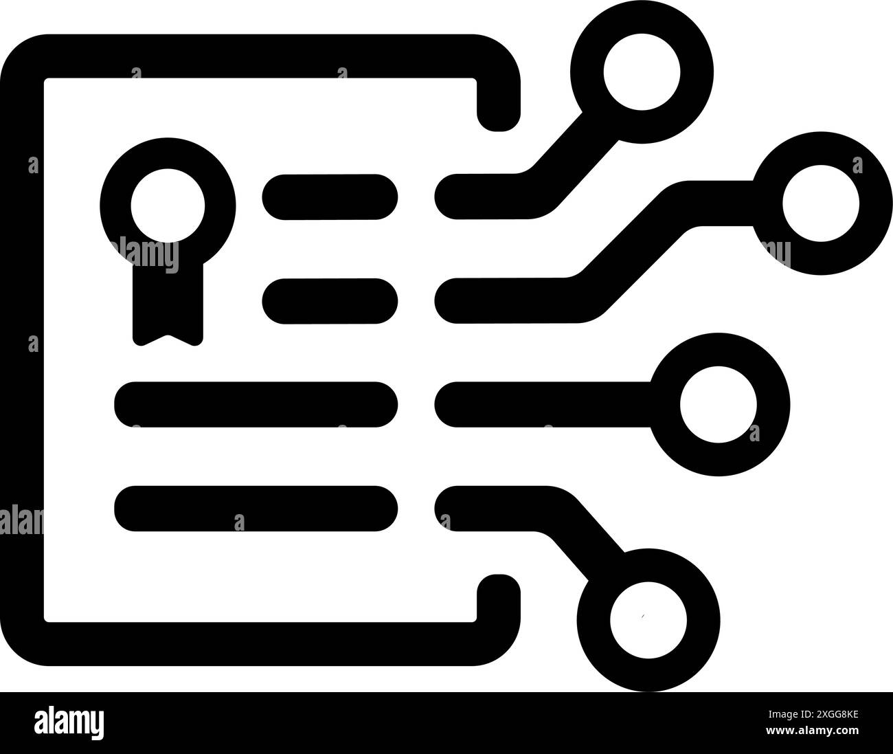 Illustration des Vektorsymbols für Smart Contract ( digitales Zertifikat ) Stock Vektor