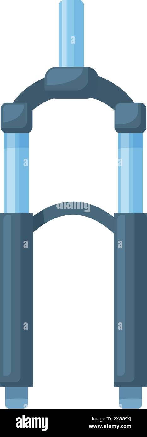 Einfache Darstellung einer Fahrradgabel, die ein wesentlicher Bestandteil des Lenkmechanismus eines jeden Fahrrads ist Stock Vektor