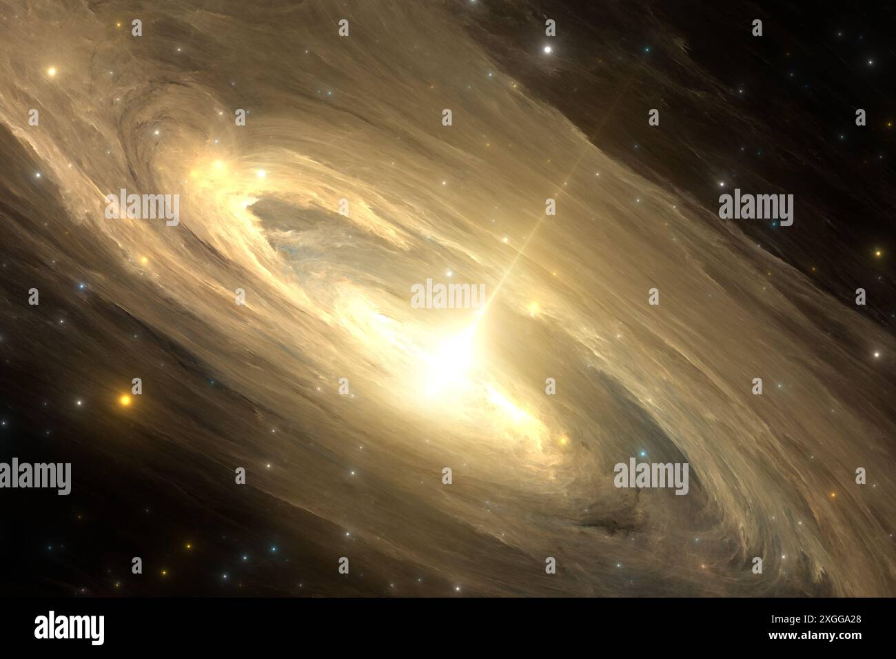 Ansicht einer extrem weit entfernten Galaxie. 3D-Abbildung Stockfoto