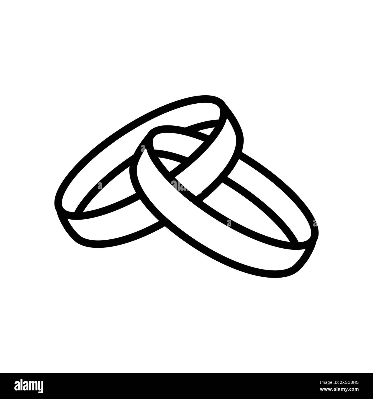 Ehering-Symbol Vektor-Design-Vorlage in weißem Hintergrund Stock Vektor