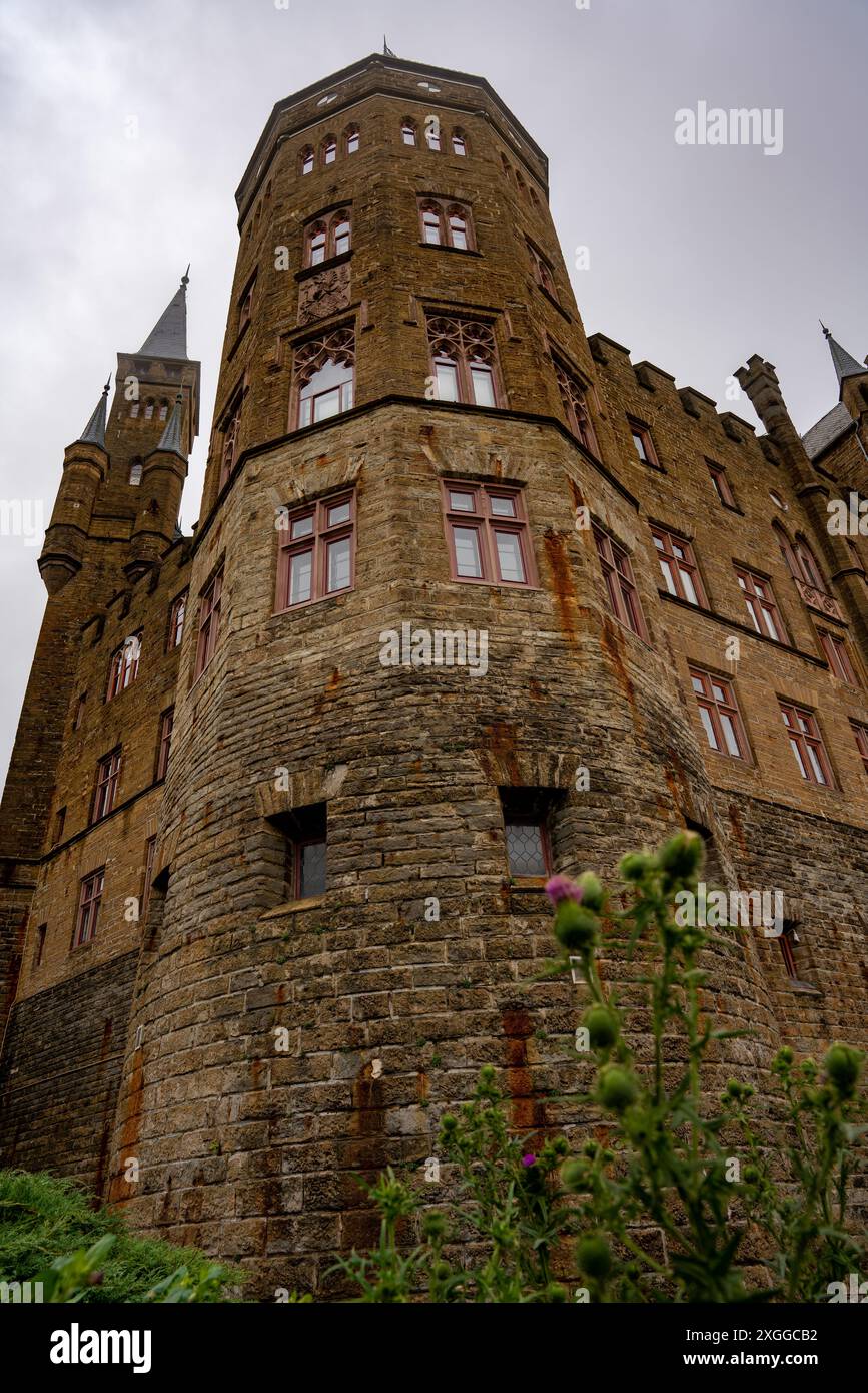 Hohenzollern, Schloss Hohenzollern, Schloss, Hügel, Mauern, Mauer, Burgmauer, altes Schloss, Geschichte, Mittelalter, Ritterburg, Ritter, Könige Stockfoto