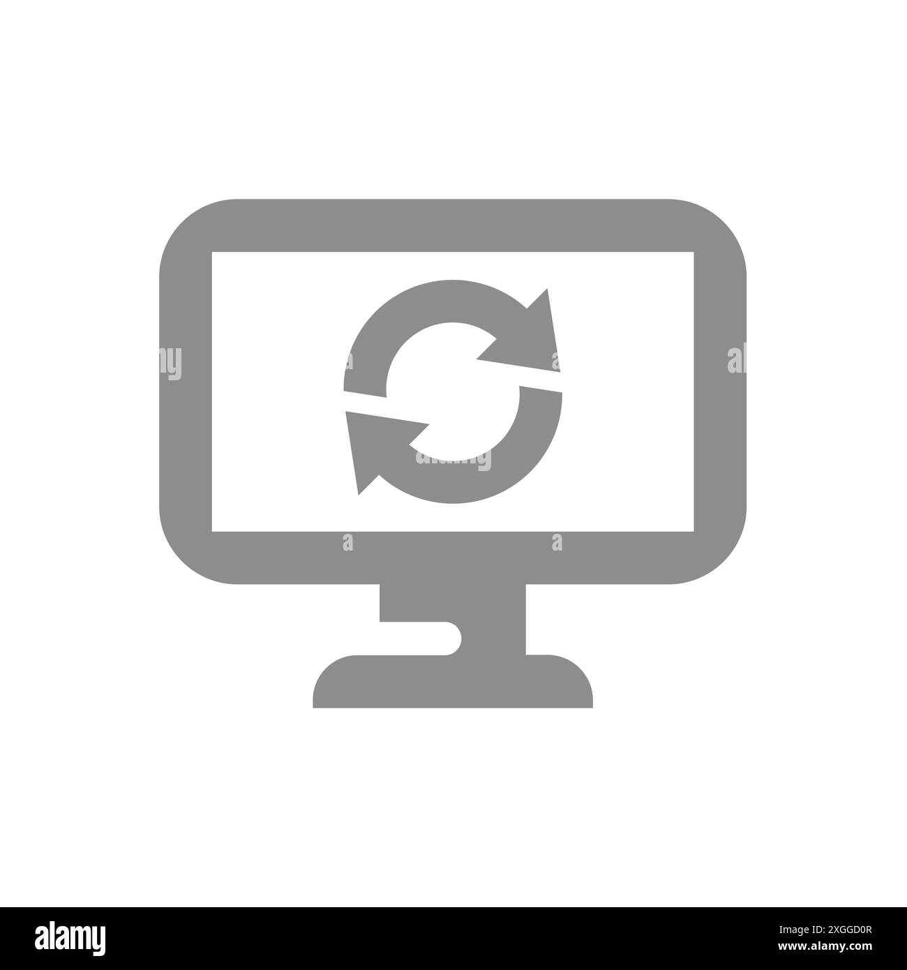 Computerbildschirm mit Ladepfeilen oder Aktualisierungspfeilen. Symbol für den Webseitenvektor neu laden und aktualisieren. Stock Vektor