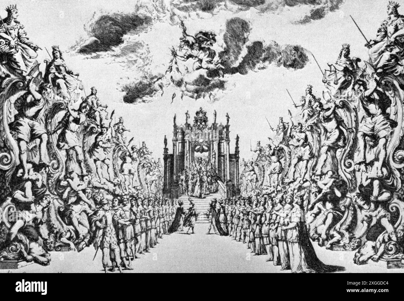 theater / Theater, Oper, 'Monarchia latina triumfante', von Antonio Draghi, Libretto: Nicolo Minato, DAS URHEBERRECHT DES KÜNSTLERS MUSS NICHT GELÖSCHT WERDEN Stockfoto