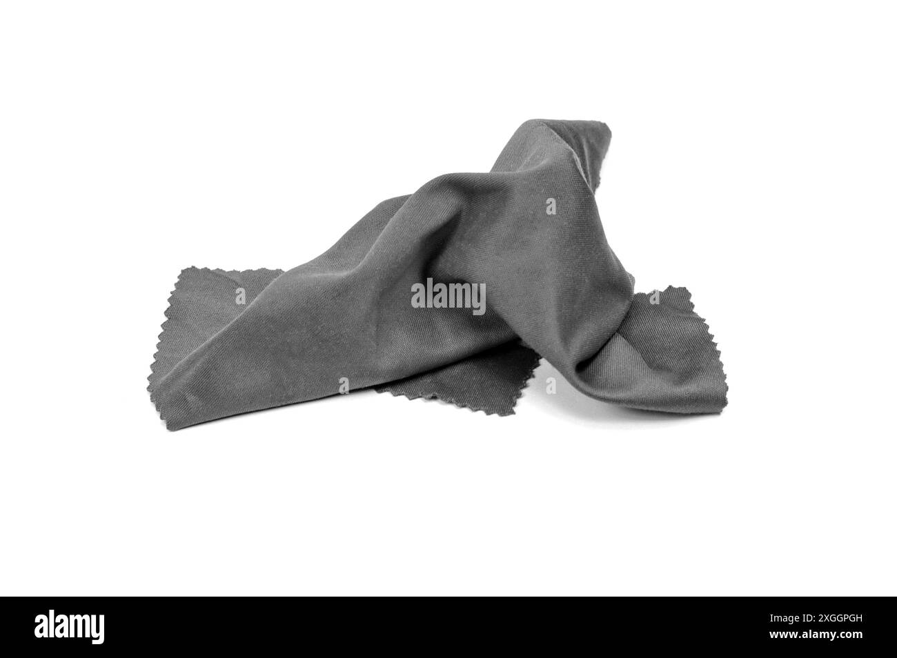 Glas-Reinigungstuch, Serviette isoliert auf weißem Hintergrund Stockfoto