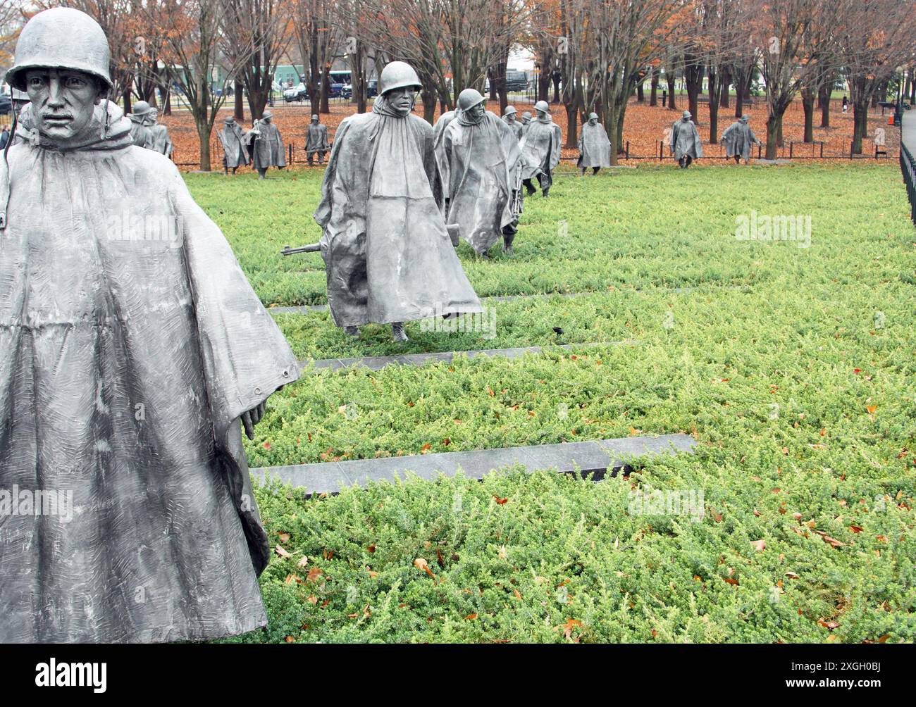 Einige der Statuen von US-Soldaten aus dem Korean war Veterans Memorial, West Potomac Park, Washington DC, USA Stockfoto