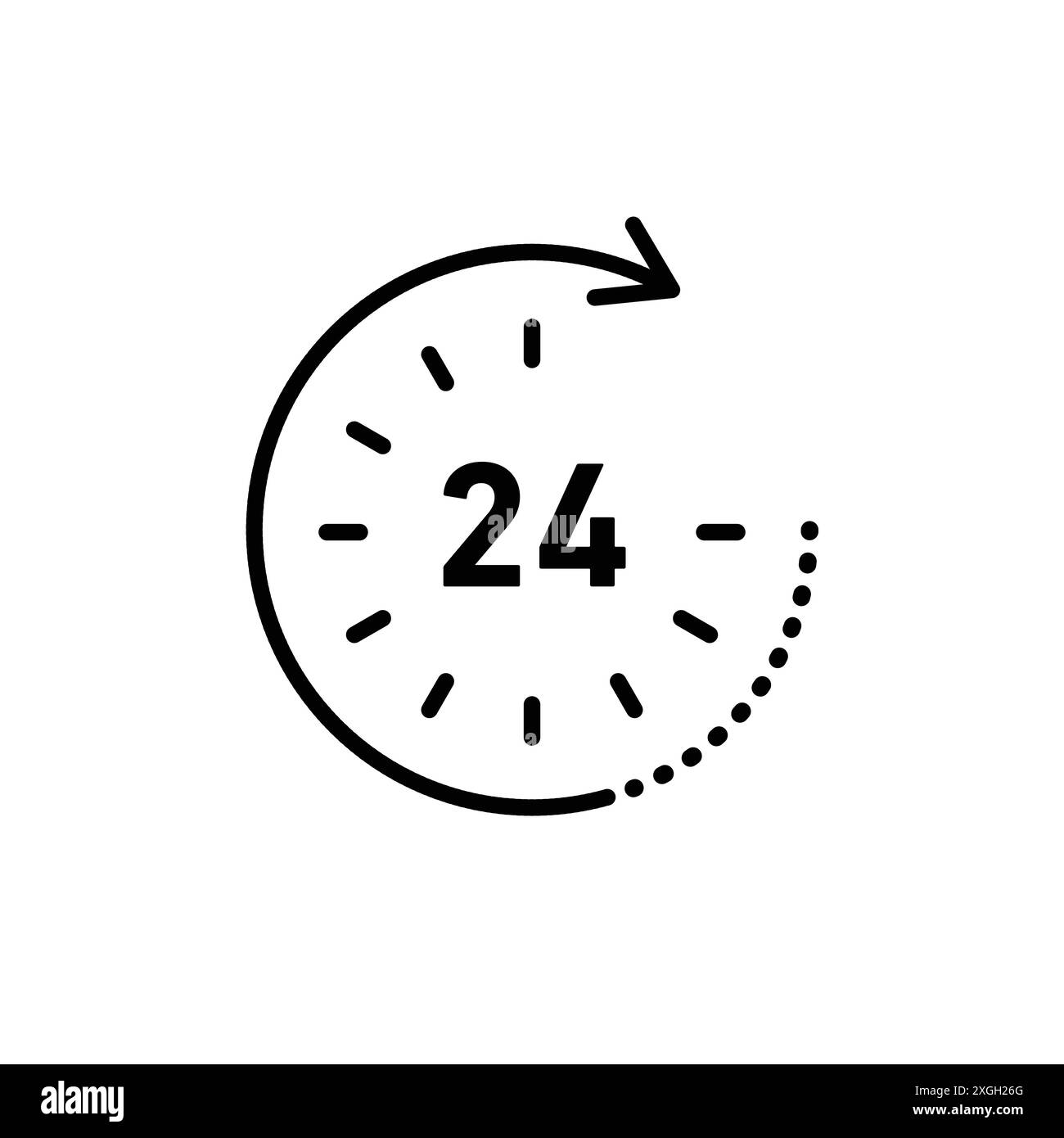 24 Std. Symbol Vektor-Logo-Set-Kollektion oder Bundle Pack-Gruppe Stock Vektor