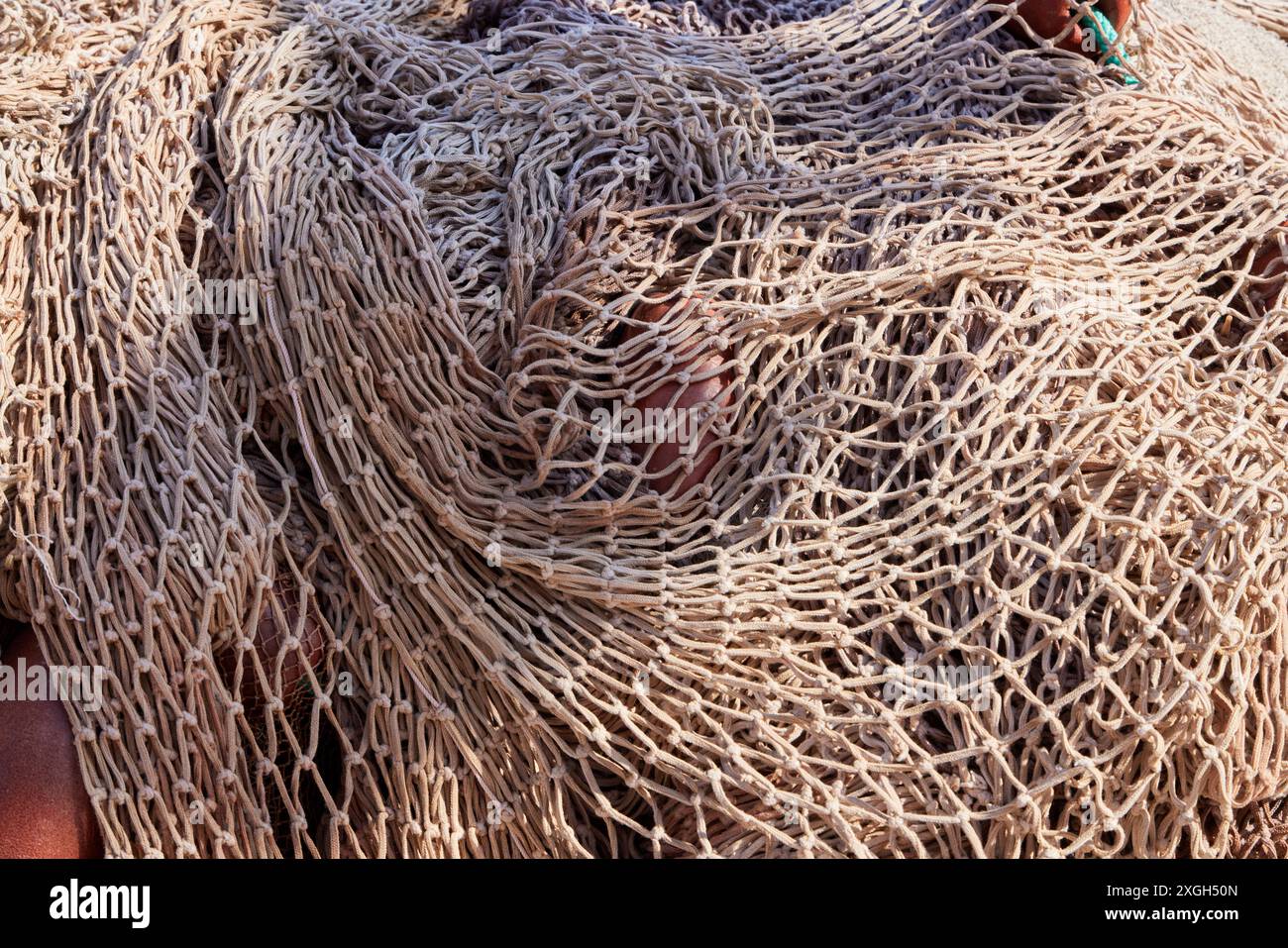 Fischernetze im Hafen von Procida, Italien Stockfoto