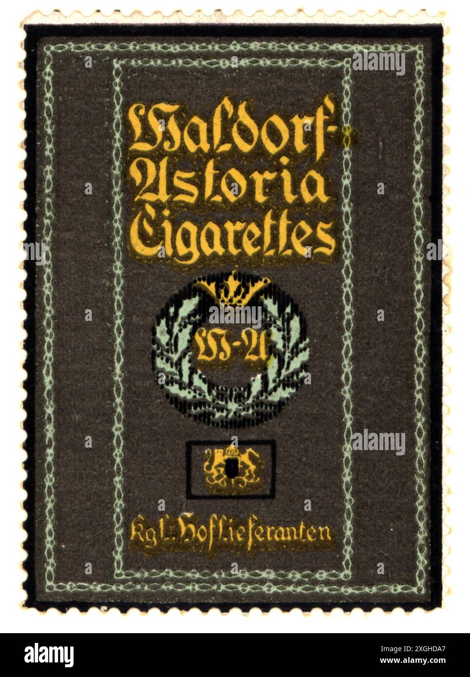 Werbung, Tabak, Waldorf-Astoria Zigaretten, Waldorf-Astoria-Zigarettenfabrik, ADDITIONAL-RIGHTS-CLEARANCE-INFO-NOT-AVAILABLE Stockfoto