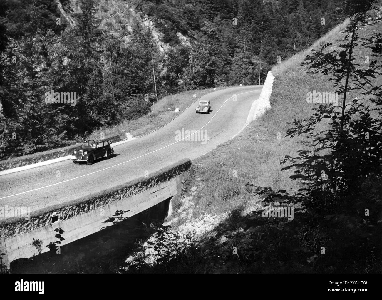 Transport / Transport, Straße, Bergstraßen, Deutsche Alpenstraße, bei Schwarzbachwacht, Bayern, 2. Halbjahr 1930, NUR REDAKTIONELLE VERWENDUNG Stockfoto