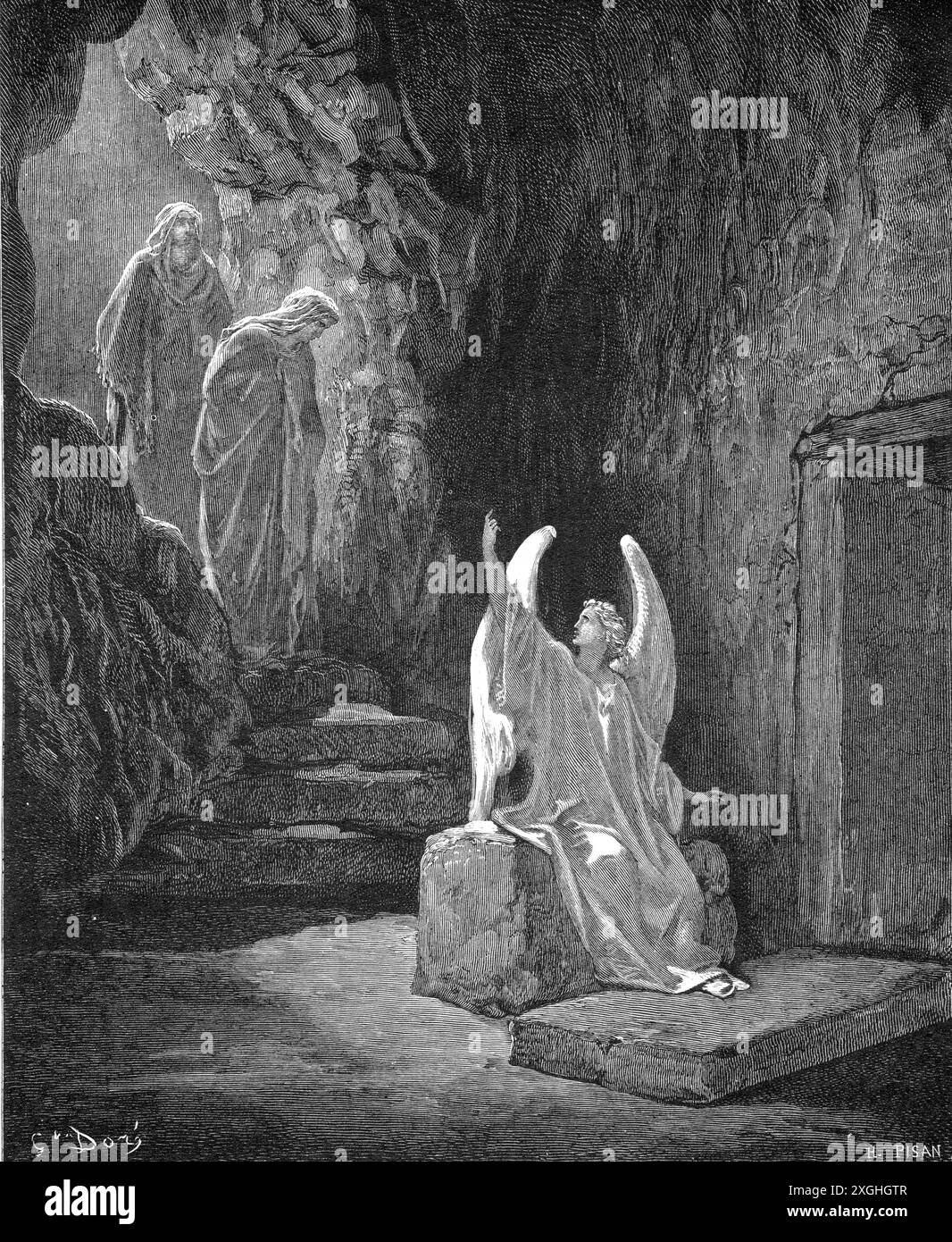 Religion, Christentum, Jesus Christus, Auferstehung, der Engel am Grab, das URHEBERRECHT DES KÜNSTLERS MUSS NICHT GELÖSCHT WERDEN Stockfoto