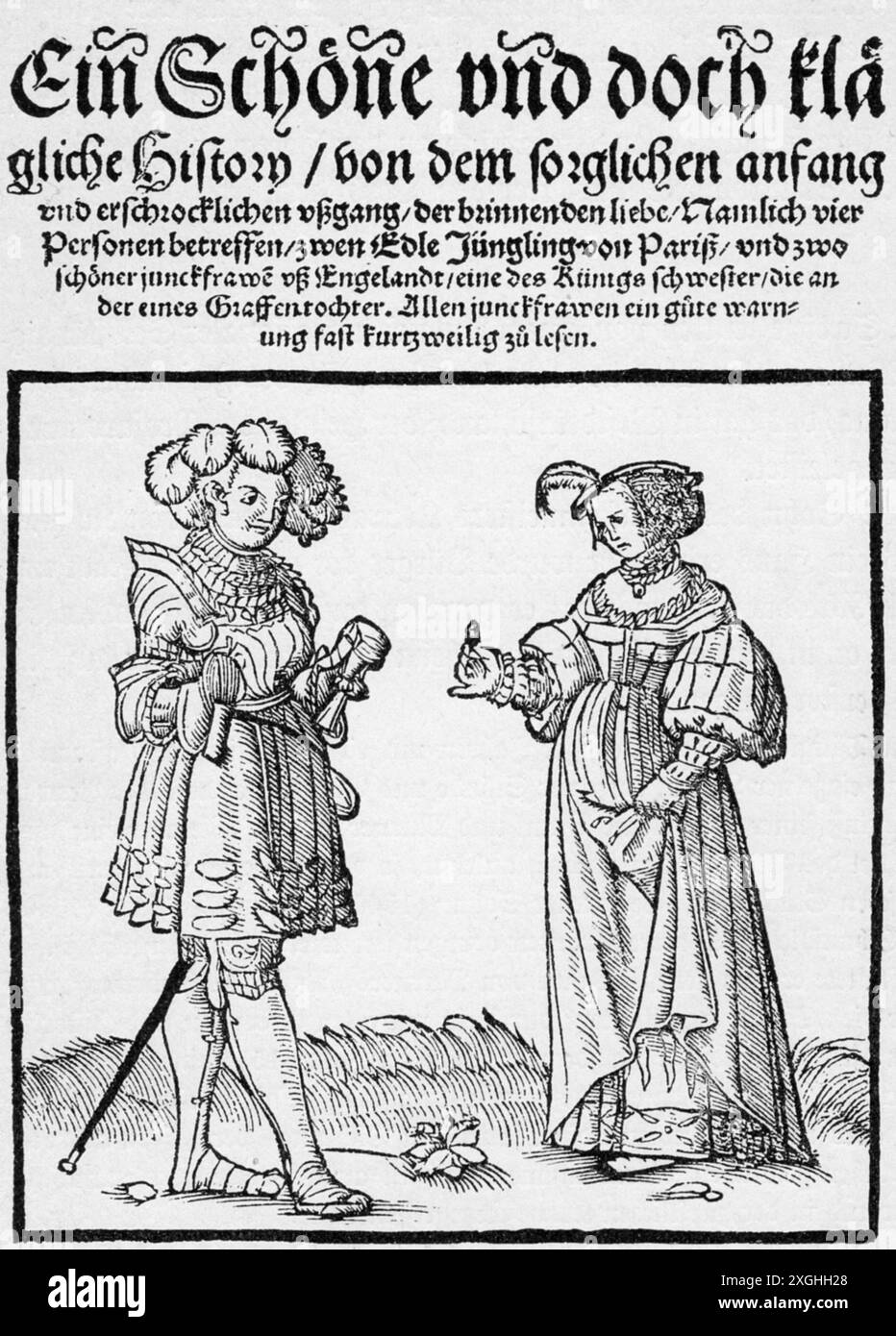 Literatur, Bücher, 'Historie von Reinhart und Gabriotto' von Jörg Wickram, Titelseite, Straßburg, ADDITIONAL-RIGHTS-CLEARANCE-INFO-NOT-AVAILABLE Stockfoto Literatur, Bücher, 'Historie von Reinhart und Gabriotto' von Jörg Wickram, Titelseite, Straßburg, ADDITIONAL-RIGHTS-CLEARANCE-INFO-NOT-AVAILABLE Stockfoto