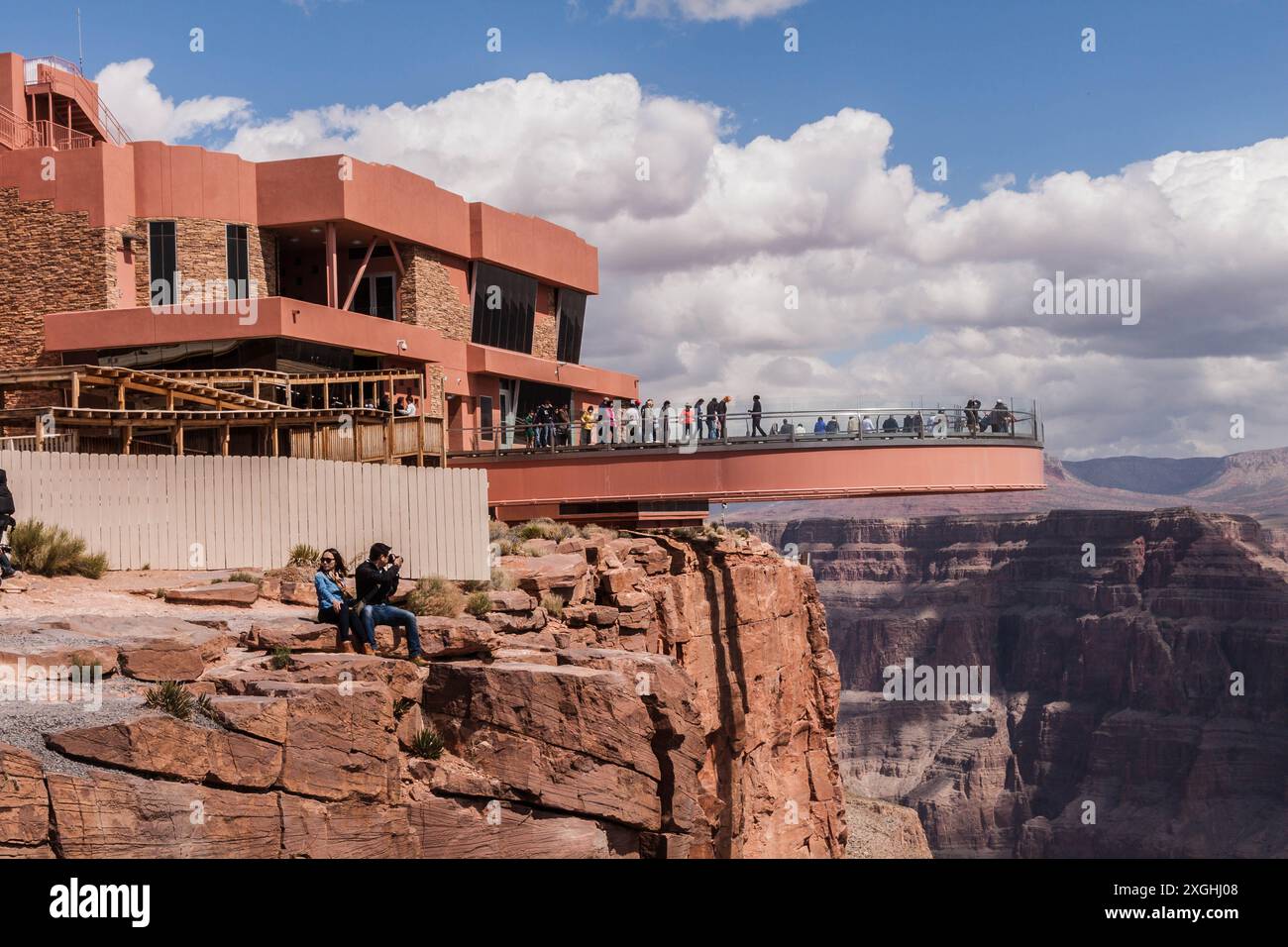 Grand Canyon West Glass Floor Skywalk Cantilever Bridge in Arizona Stockfoto