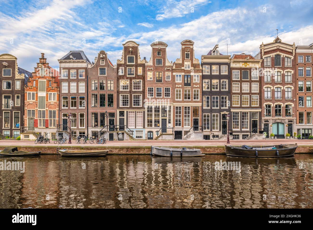 Landschaft von Leidsegracht, einem Kanal in Amsterdam, Niederländisch, Niederlande Stockfoto