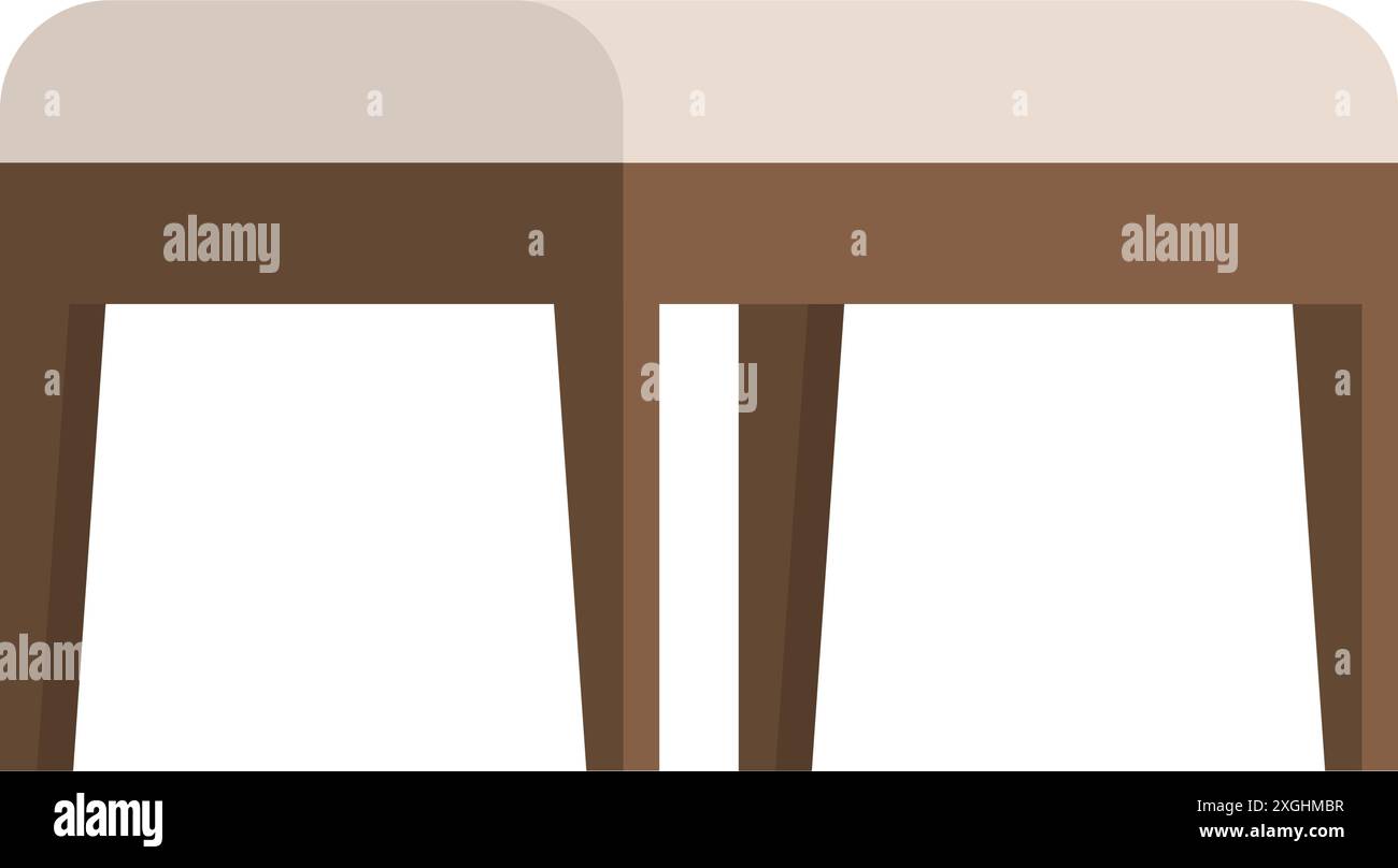 Gepolsterte, moderne Bettbank isoliert, Inneneinrichtung und Dekorkonzept Stock Vektor