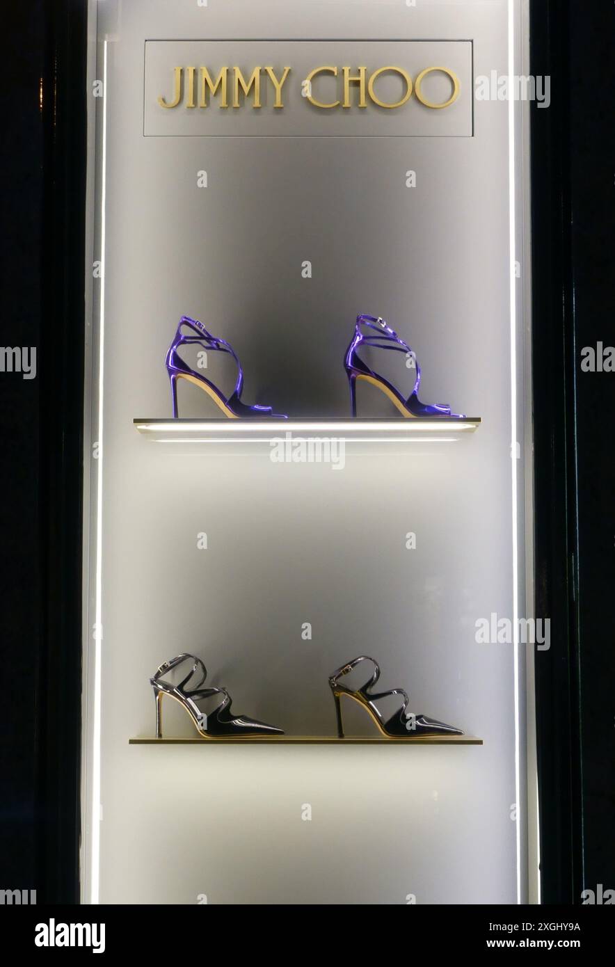 Jimmy Choo Schuh Ausstellung in Bologna Italien Stockfoto