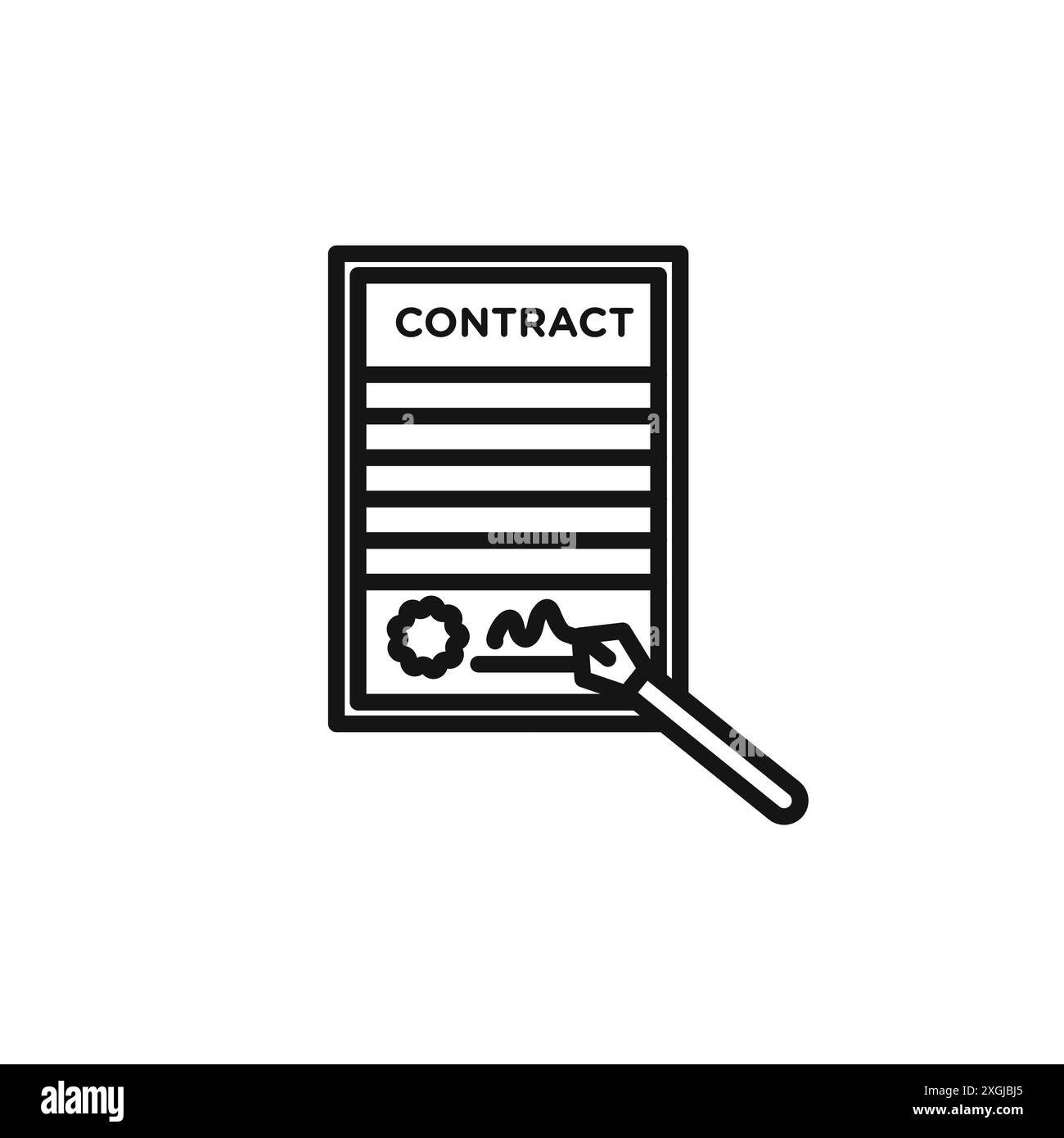 Sammlung von Symbol für Vertragsunterzeichnung Vektor-Logo für Web-App-ui Stock Vektor