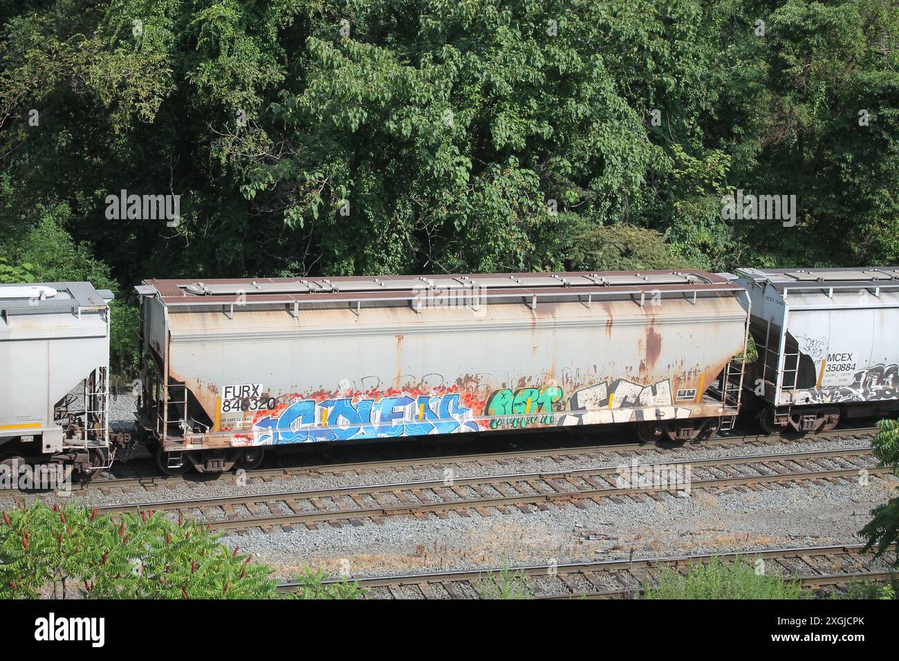 Übersicht Bridge: Ort, um Züge in Pennsylvania zu beobachten Stockfoto