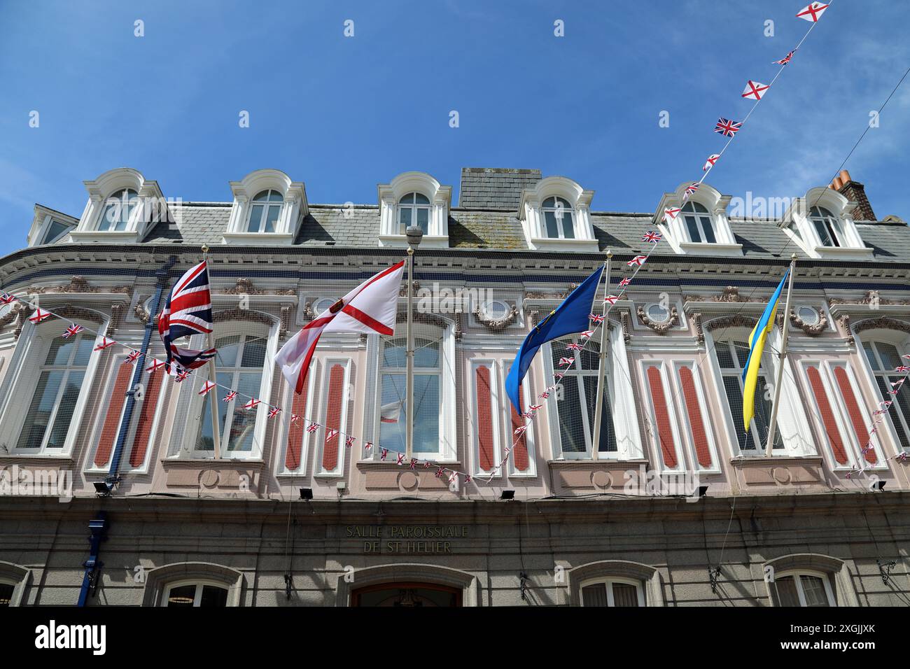 Rathaus Von Saint Helier Stockfoto