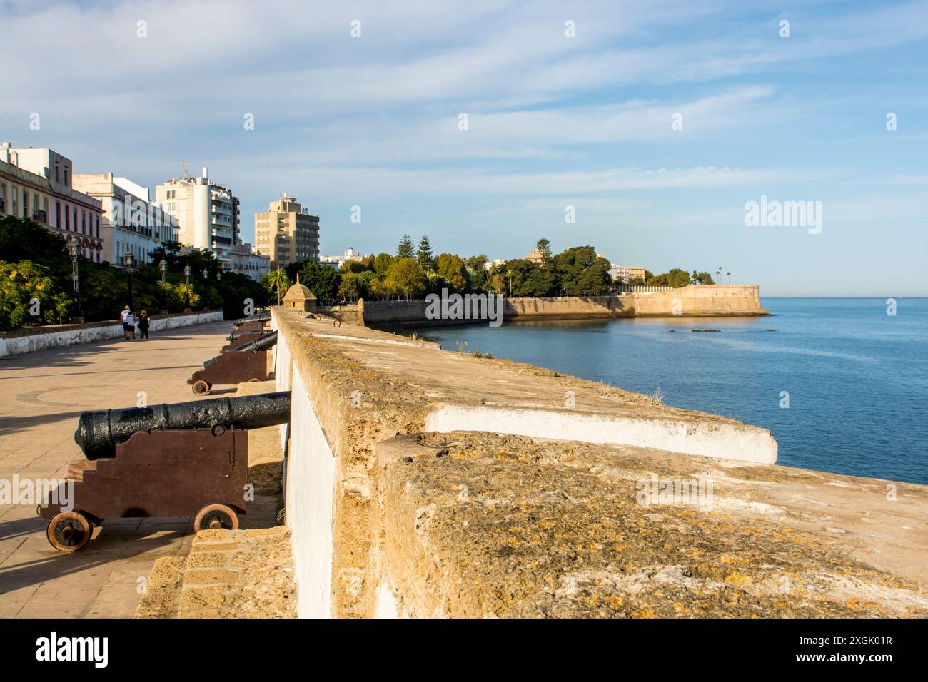 La Candelaria Bastion und Parque Genoves, Altstadt, cadiz, spanien. Stockfoto